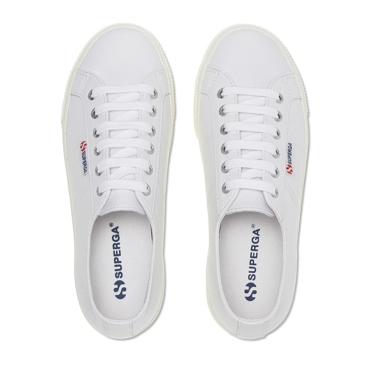 Superga 2790 Nappa Optical White/Silver Full Avorio EU 37.5 (US Women's 7) Medium