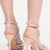 SCHUTZ Women's Louise Sandals, Cristal/Transparente/Rose, Rose Gold, Tan, Clear, 8.5 Medium US