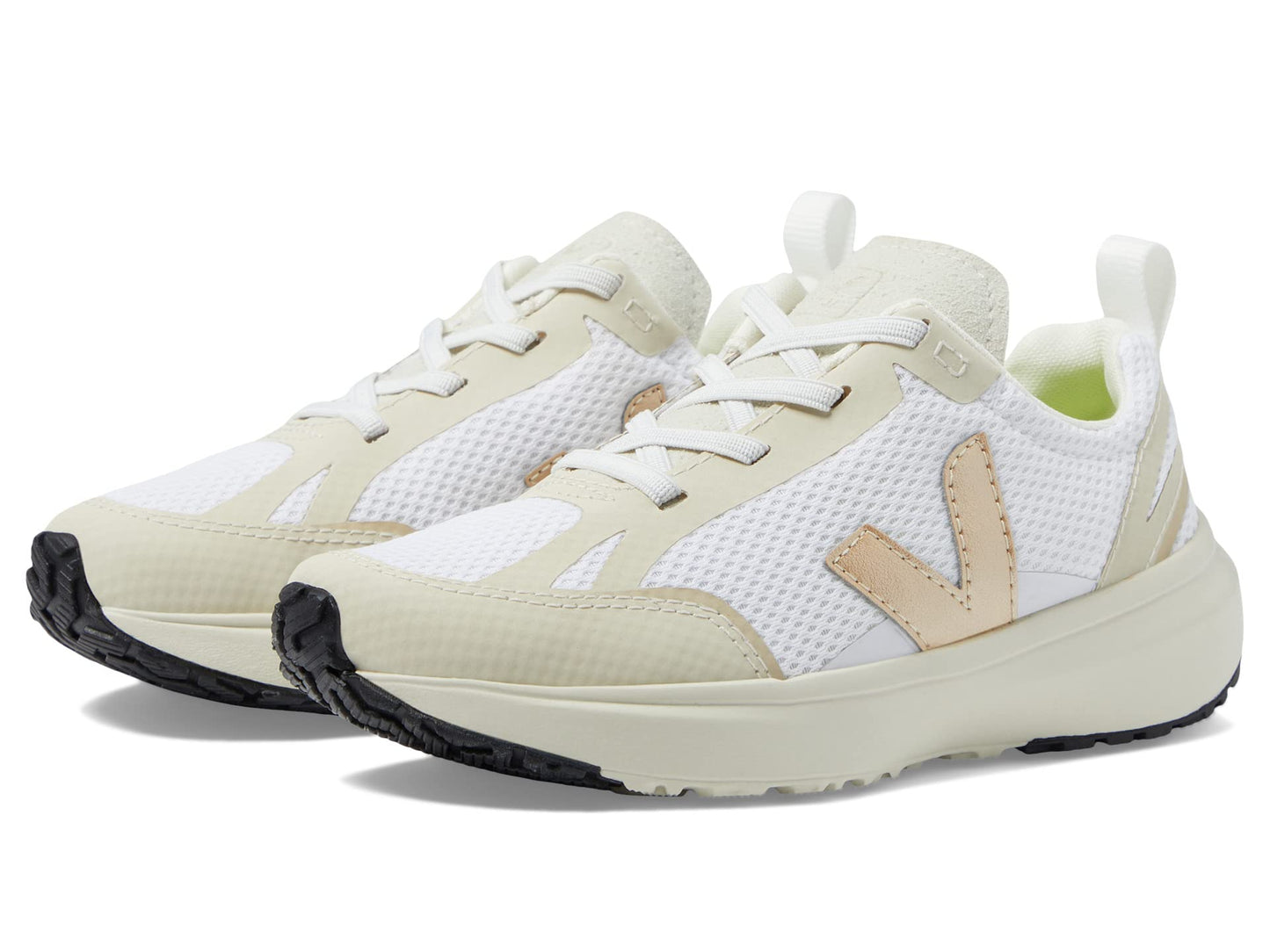 Veja Junior Canary Alveomesh - White Platine