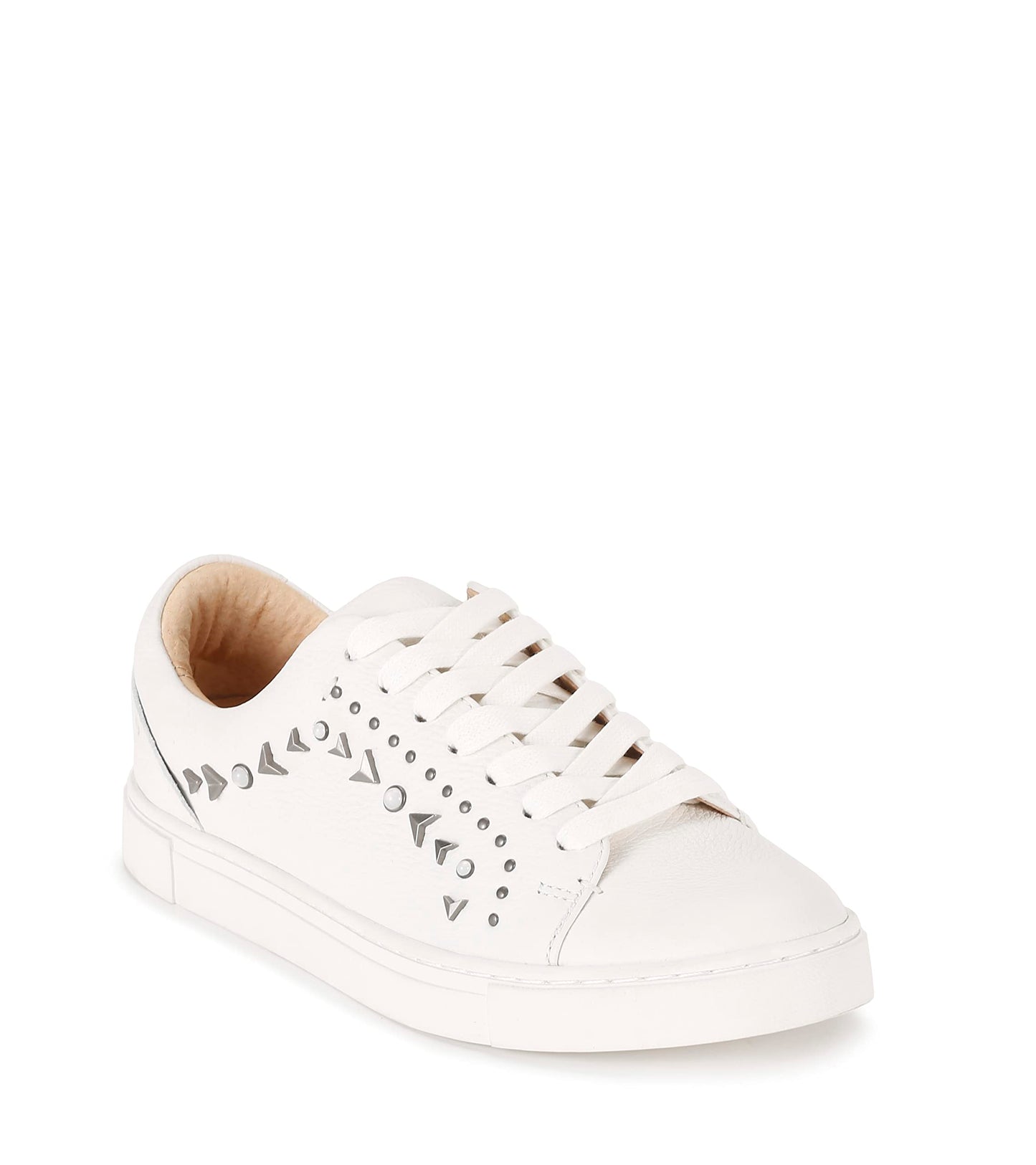 Frye Women's Ivy Studded Low Lace Sneaker, White - 8.5M