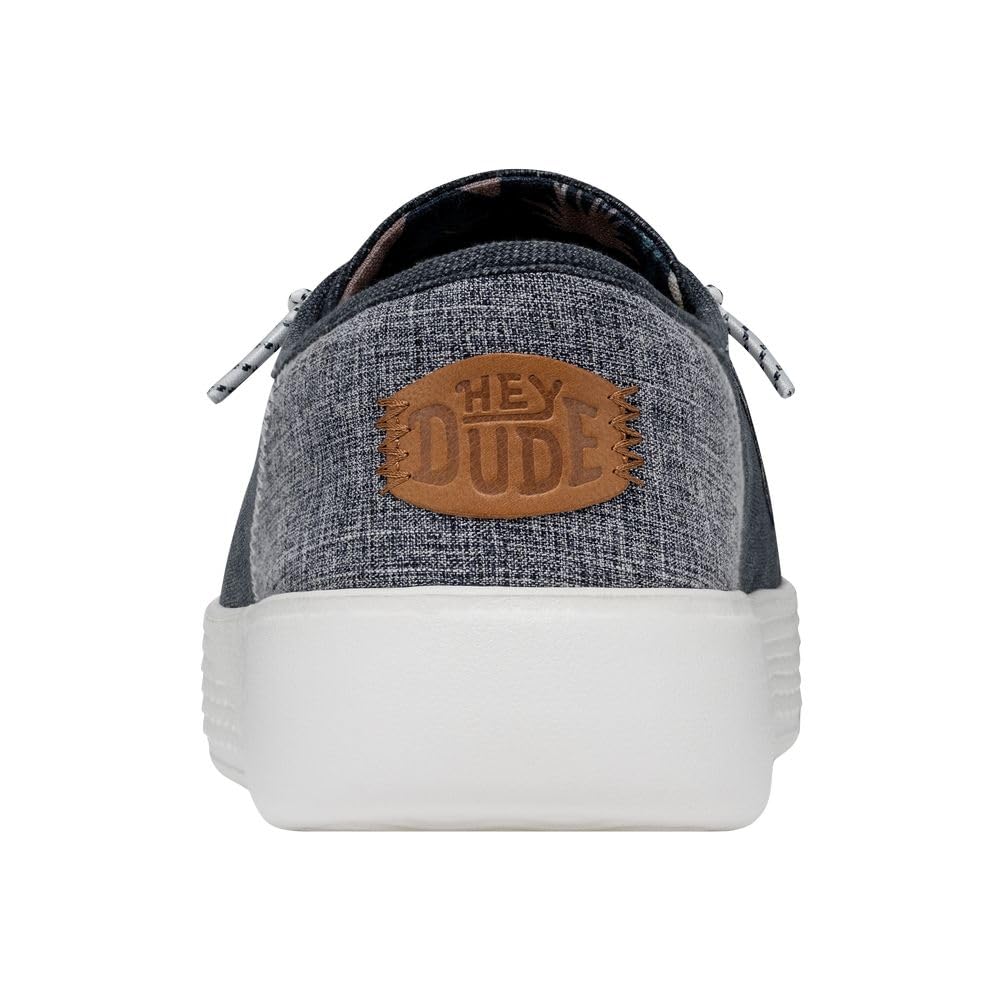 HEYDUDE Cody Craft Linen Navy Men's Size 14 | Unisex Sneakers | Unisex Slip On Shoes | Comfortable & Light-Weight