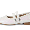 Sam Edelman Girls Maeve Button G (Little Big Kid) Ballet Flat, White, 2