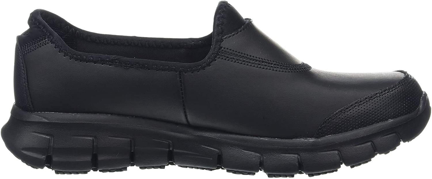 Skechers for Work Women's Sure Track Slip Resistant Shoe, Black, 9.5 M US