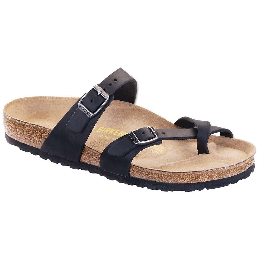 Birkenstock Women's Mayari Leather Thong Sandal,Black,EU Size 38 / Women's US Size 7-7.5