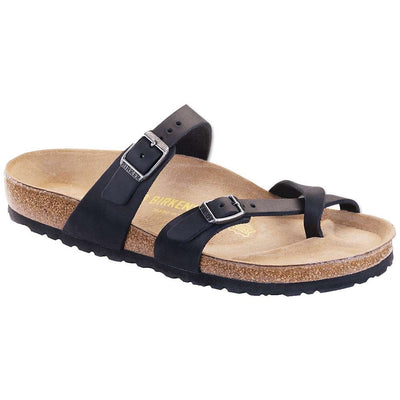 Birkenstock Women's Mayari Leather Thong Sandal,Black,EU Size 38 / Women's US Size 7-7.5