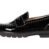 Stuart Weitzman Womens Parker Lift Mini Pearl Loafer Black 6.5 M