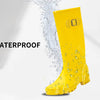 DKSUKO Rain Boots for Women Waterproof Elastic Wellington Boots (7 B (M) US, Yellow)