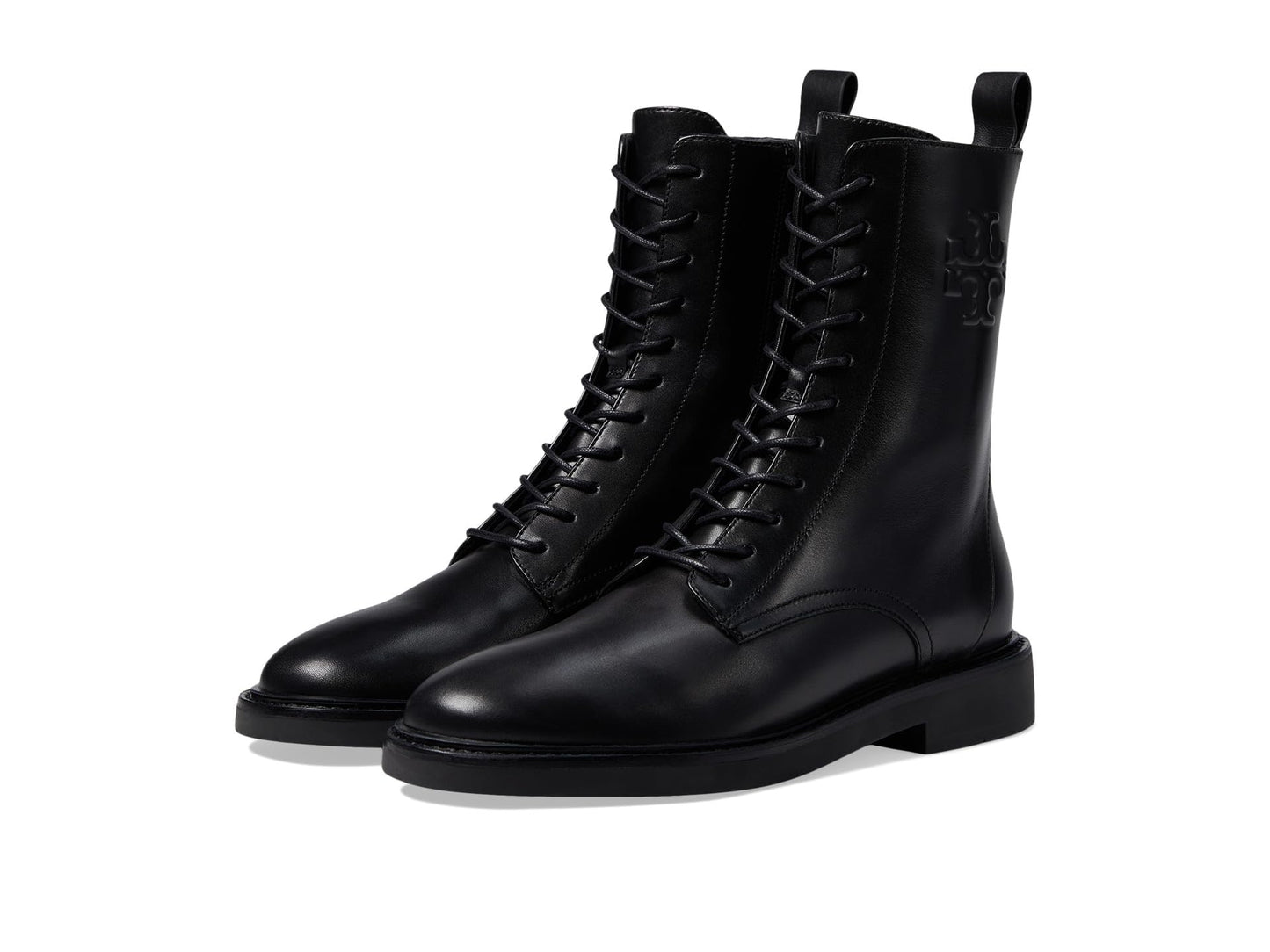 Tory Burch Women's Double T Combat Boot, Perfect Black, 8.5