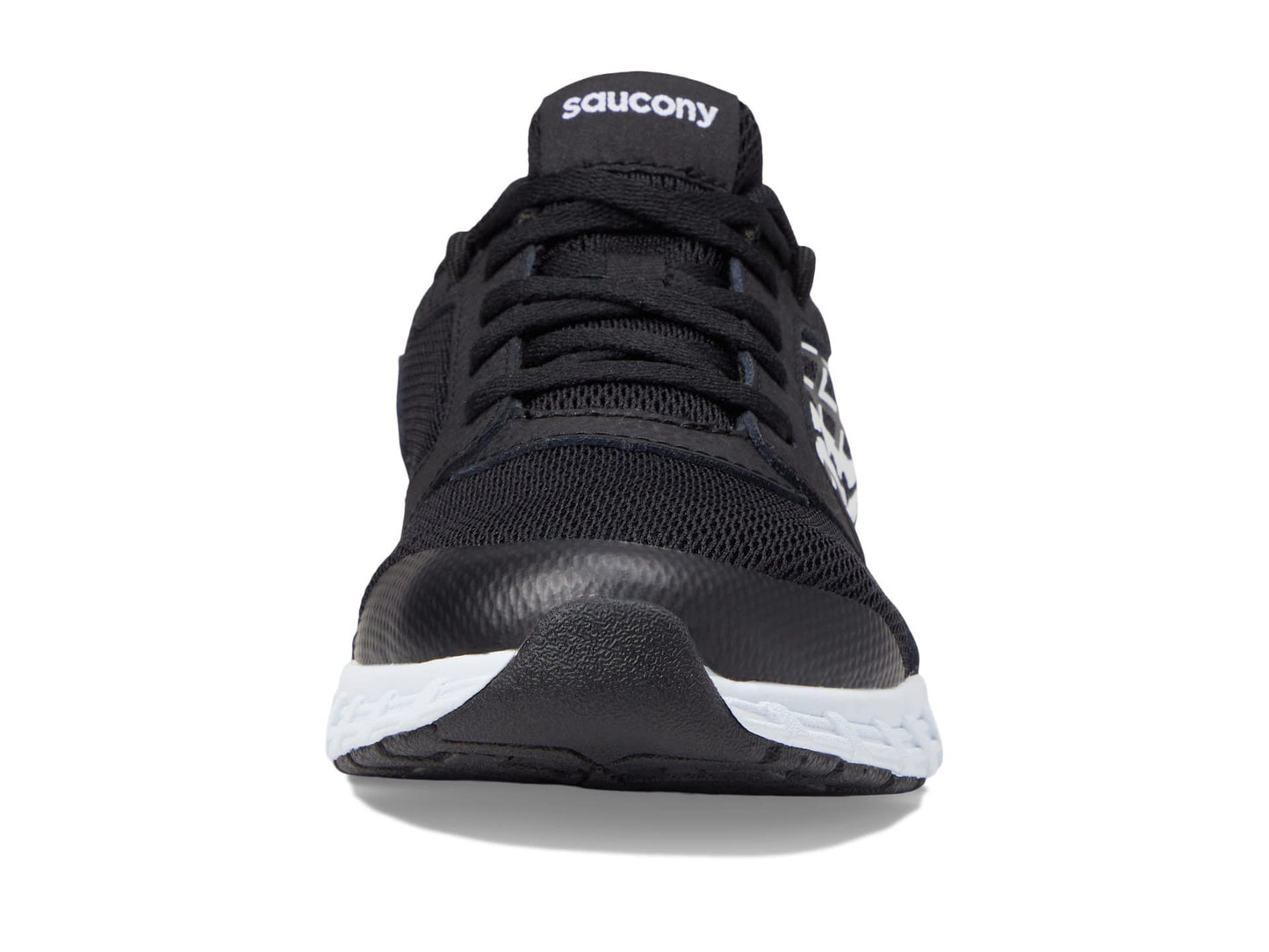 Saucony Unisex Kid's Wind 2.0 Running Shoe, Black/White, 6 Medium