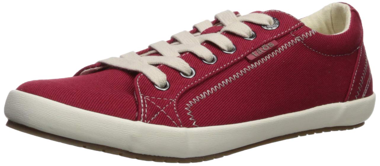 Taos Star Women's Sneaker - Iconic Style with Canvas Design for Everyday Adventures - Custom Fit Lacing and Premium Removable Footbed with Arch Support for All Day Comfort Red 8.5 M US
