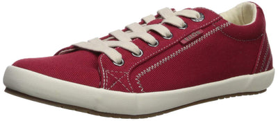 Taos Star Women's Sneaker - Iconic Style with Canvas Design for Everyday Adventures - Custom Fit Lacing and Premium Removable Footbed with Arch Support for All Day Comfort Red 8.5 M US