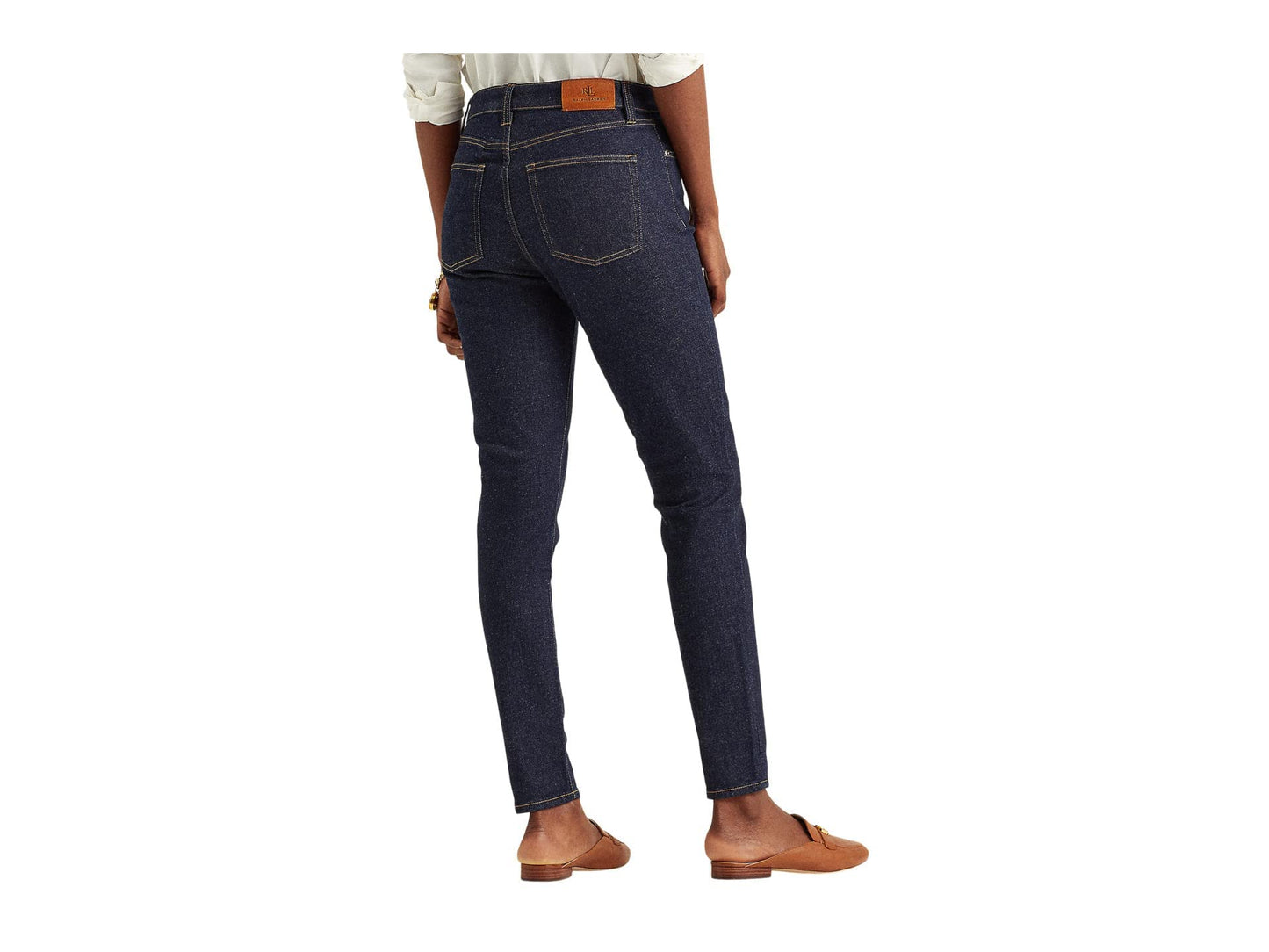 Lauren Ralph Lauren Womens High Rise Dark Wash Straight Leg Jeans Blue 2