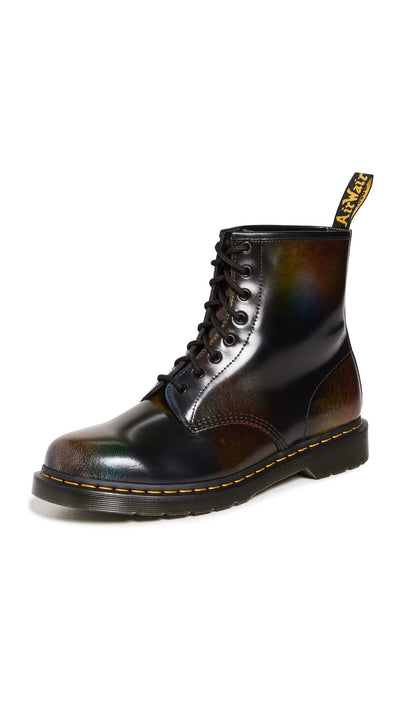 Dr. Martens Men's 1460 for Pride Rub Off Boots, Black/Multi Rainbow, 7-7.5 Medium US
