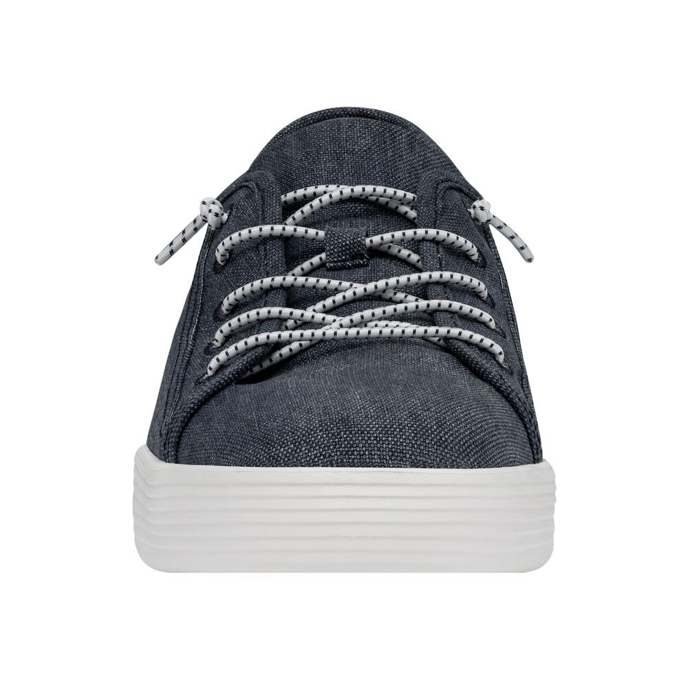 HEYDUDE Cody Craft Linen Navy Men's Size 14 | Unisex Sneakers | Unisex Slip On Shoes | Comfortable & Light-Weight