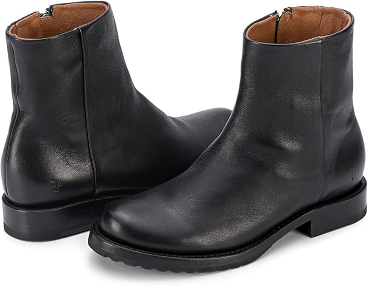 Frye Veronica Inside Zip Booties for Women - Premium Leather, Goodyear Welt, Leather Lining, Rubber Sole - 6' Shaft Height, Black (Pallio) - 7 M