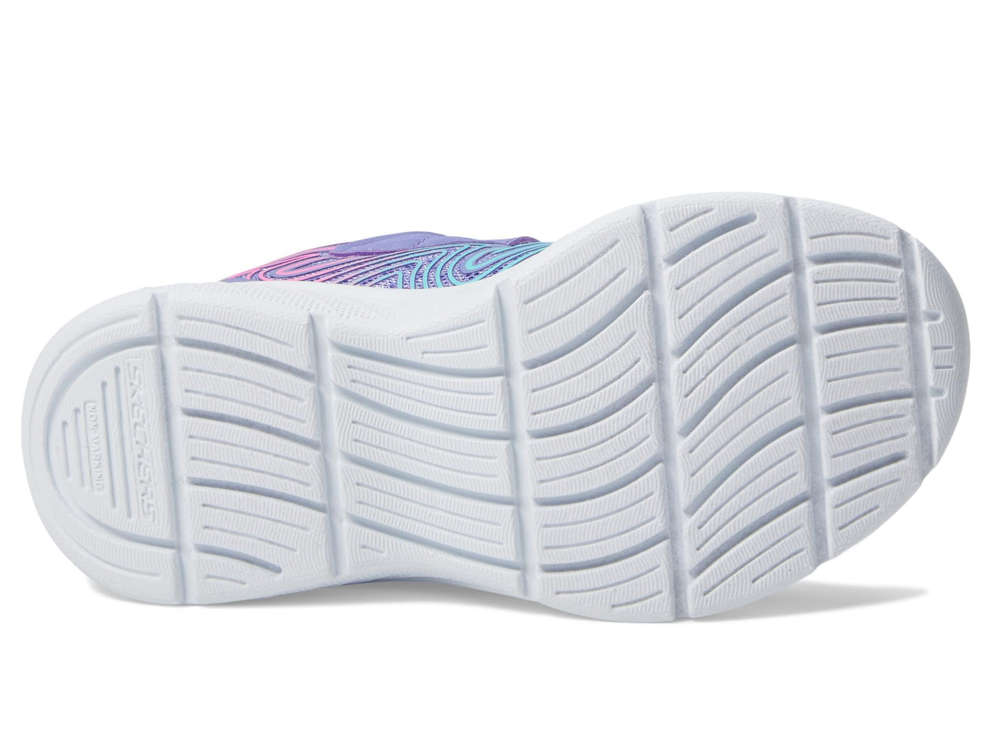 Skechers Unisex-Child Microspec Plus - Swirl Sweet Sneaker, Perwinkle/Multi, 5 Toddler