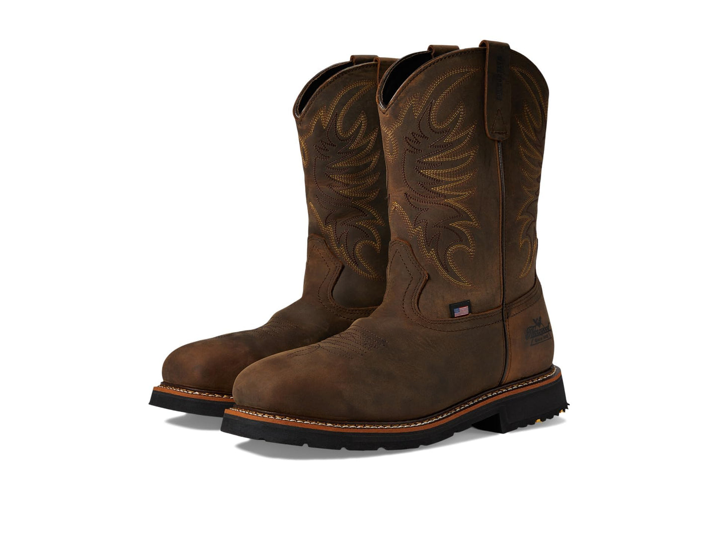 Thorogood Men's 804-4337 Western Work 11" Waterproof Square Toe Western Boot, Crazy Horse - 8.5 D