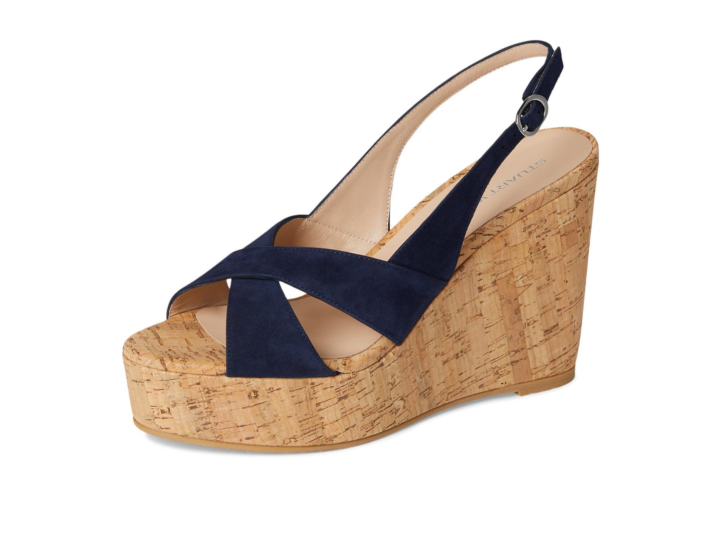 Stuart Weitzman Womens Dayna Slingback Wedge Nice Blue 6.5 Medium