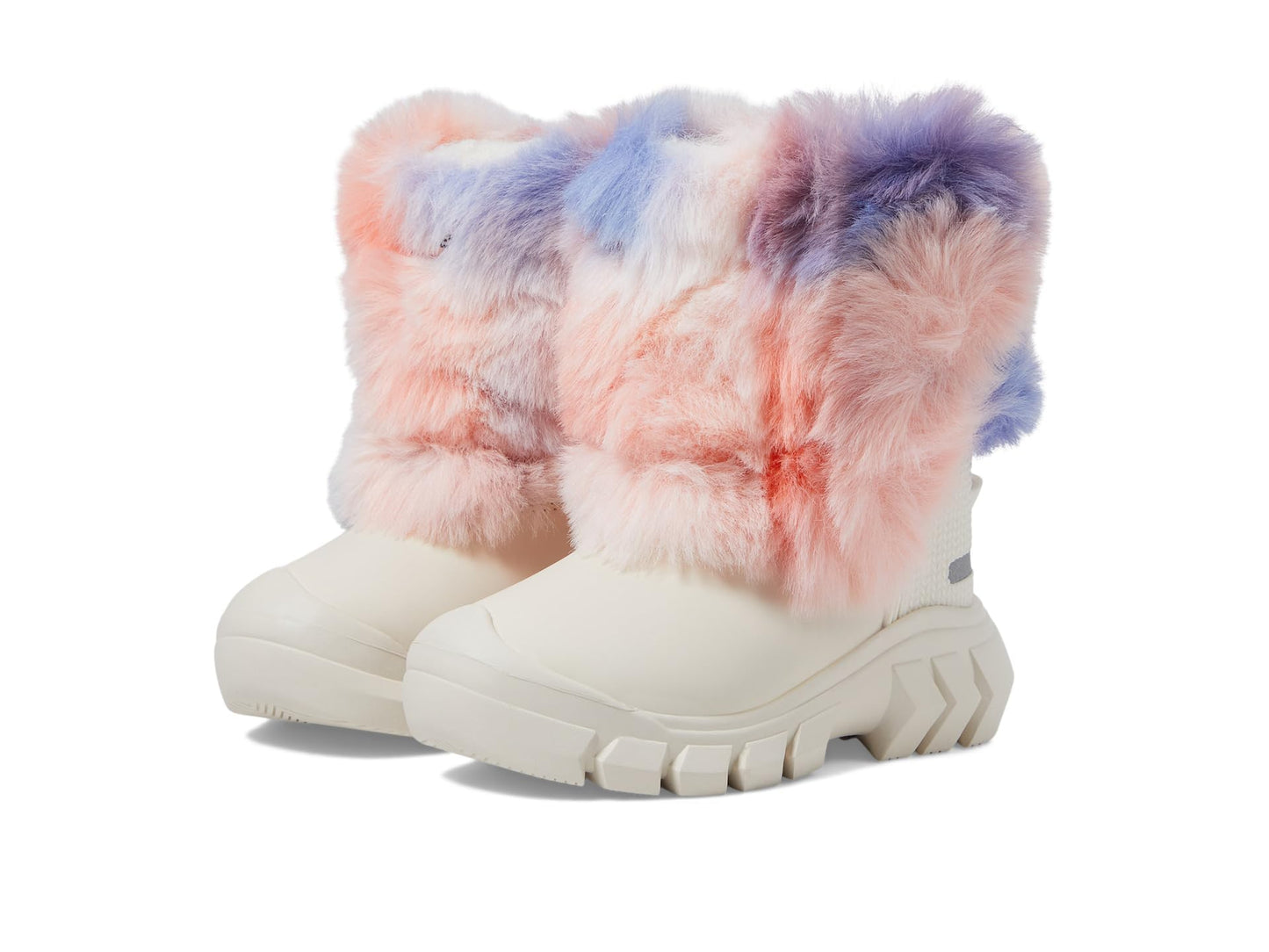 Hunter Intrepid Rainbow Faux Fur Snow Boot (Toddler/Little Kid) White Willow/Multi 5 Toddler M