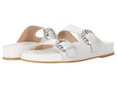 Stuart Weitzman Womens Piper Slide Sandal White 10.5 B