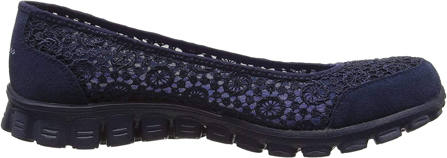 Skechers Sport Women's EZ Flex 2 Flighty Flat, Navy Blue, 7.5 M US