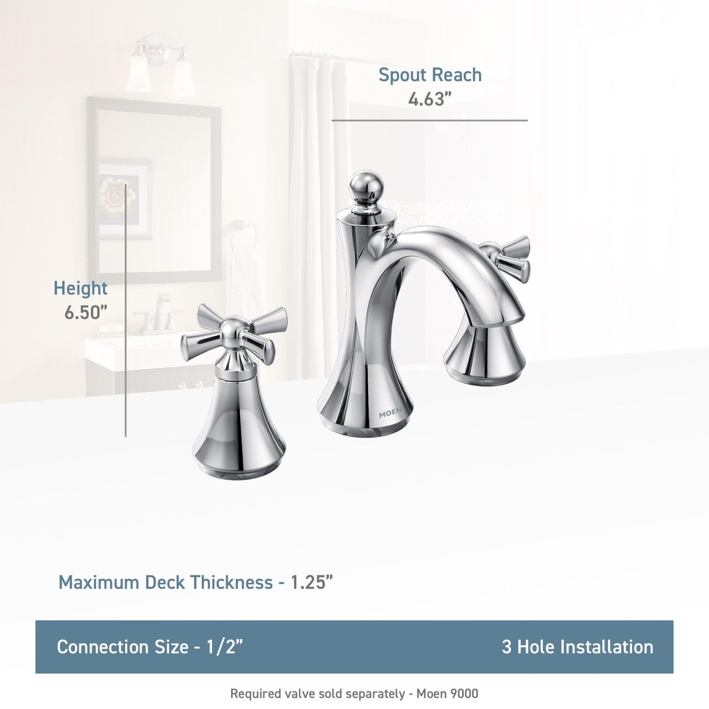 Moen T4524BN Wynford Two-Handle High Arc Bathroom Faucet, Brushed Nickel