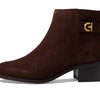Cole Haan WOMENS HOLIS BUCKLE BOOTIE, DARK CHOCOLATE SUEDE, 6.5 B US