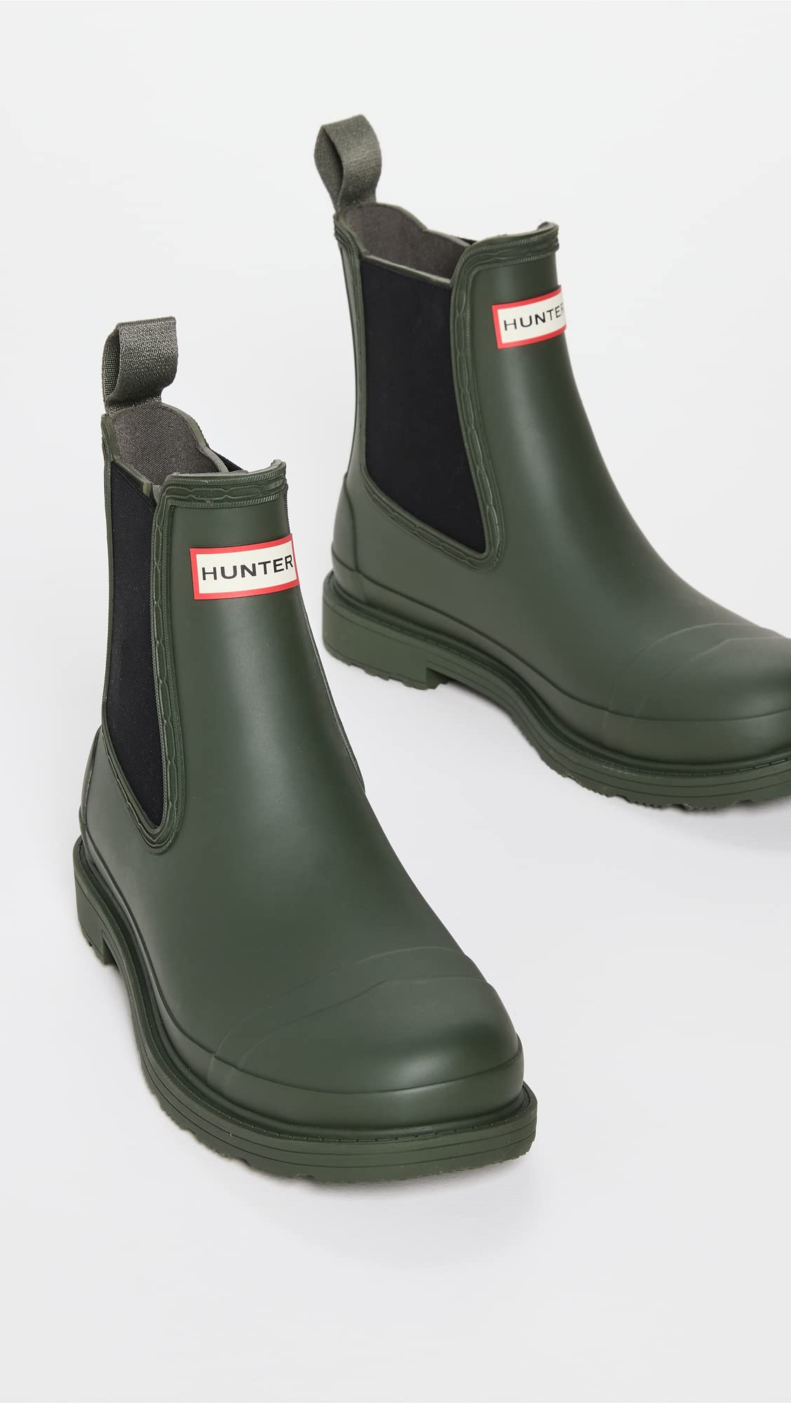 Hunter Boots Men's Men's Commando Chelsea Boots, Dark Olive, Green, 13 Medium US