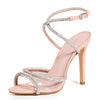 SCHUTZ Women's Louise Sandals, Cristal/Transparente/Rose, Rose Gold, Tan, Clear, 8.5 Medium US