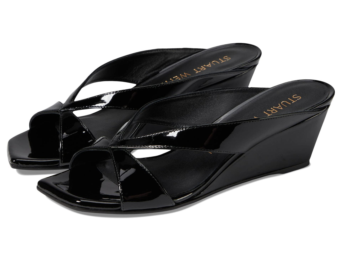 Stuart Weitzman Miami 50 Wedge Slide Black 7 B