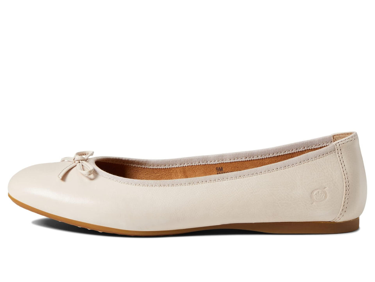 BORN Brin Women’s Flats White Leather Square Toe Bow Slip-On Shoes Size 9.5 M