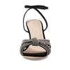 Loeffler Randall Ada Leather Knot High Heel Sandals with Ankle Strap Black 8 B (M)