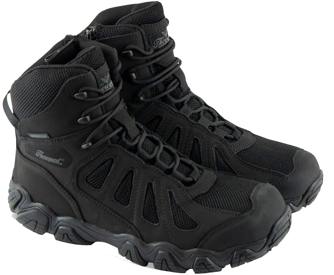 Thorogood 804-6290 Men's Crosstrex Series - 6" BBP Waterproof, Side Zip Composite Safety Toe Hiker Boot, Black/Grey - 15 M US