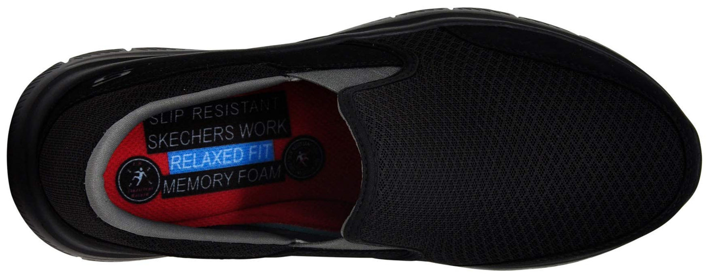 Skechers Men's Skechers Men's Flex Advantage Slip Resistant Sr Mcallen Slip on Work Shoe, Black/Charcoal, 8