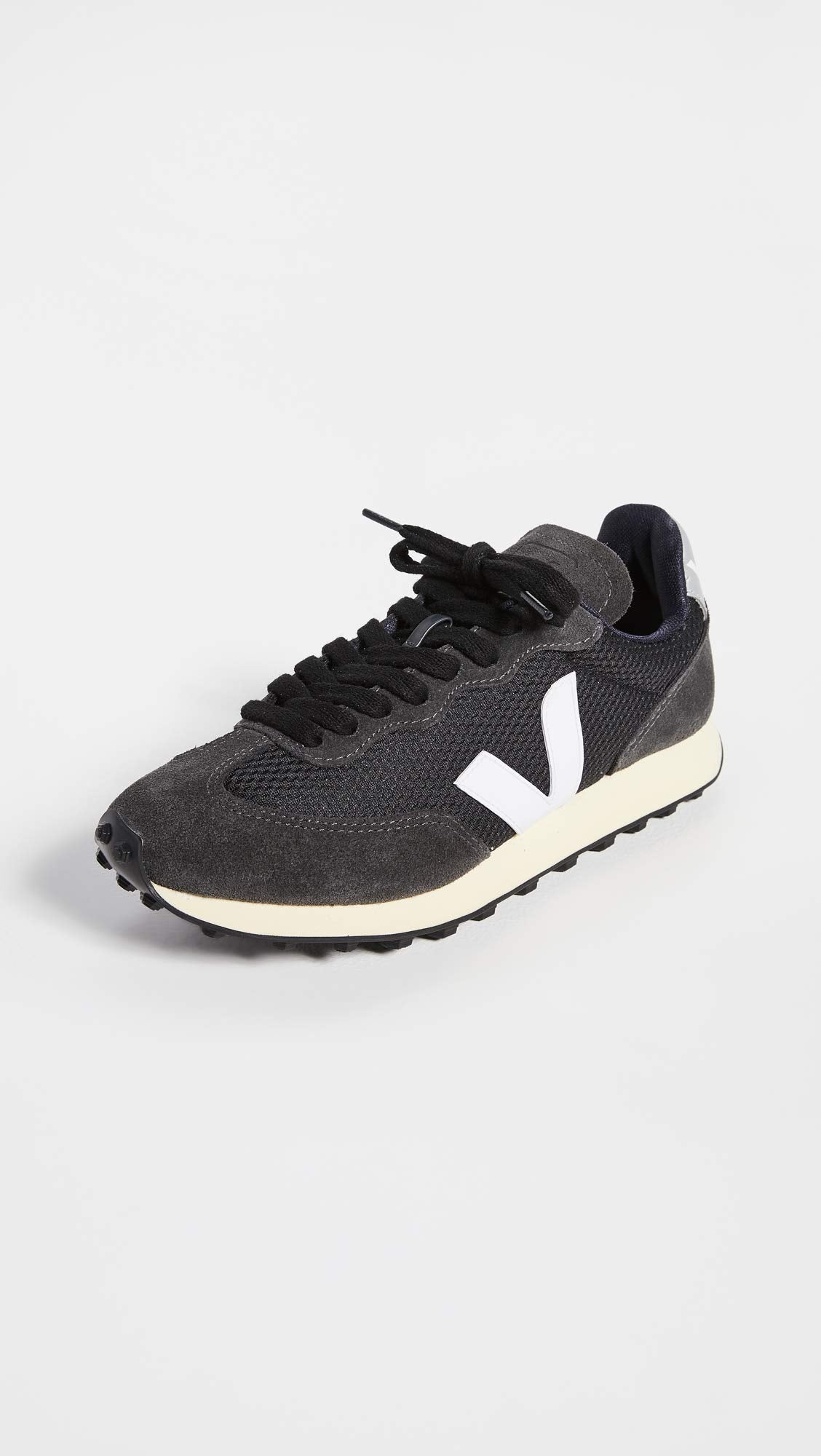 Veja Women's Rio Branco Sneakers, Black/White/Oxford Grey, 11 Medium US