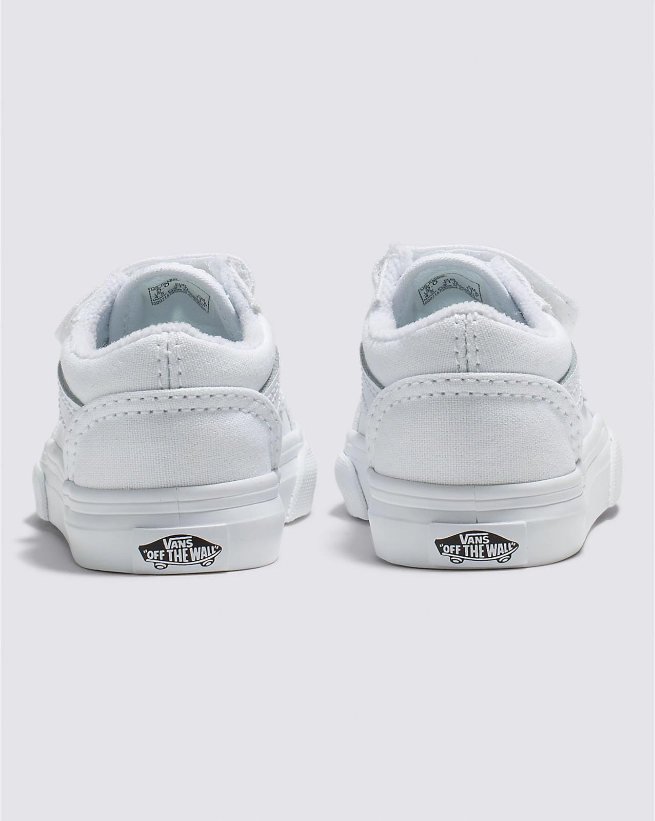 Vans - Toddlers Old Skool V Sneakers with Fastner, Color True White/True White, Size: 8.5 M US Toddler