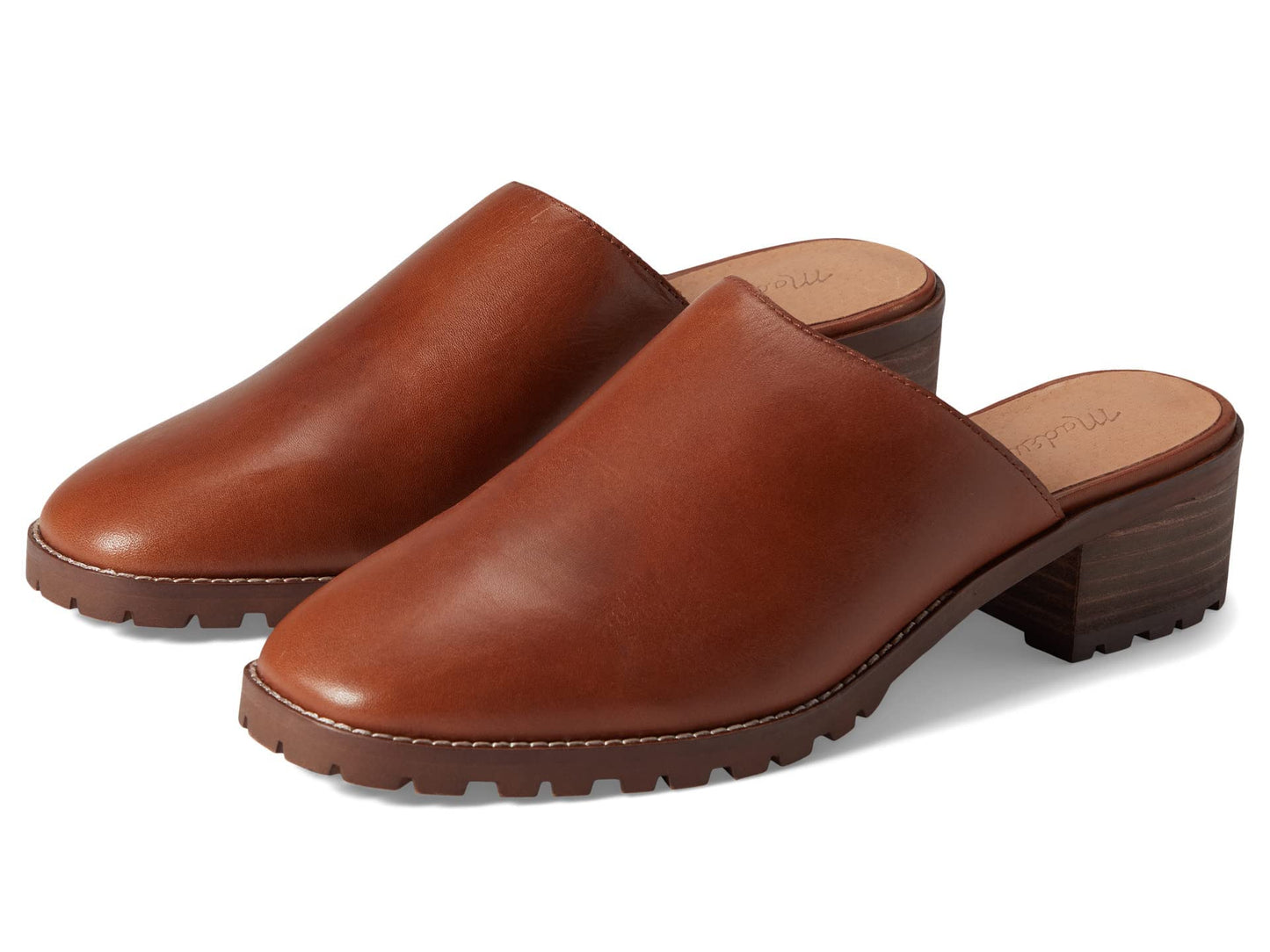 Madewell The Mindy Lugsole Mule in Leather Dried Maple 9 M