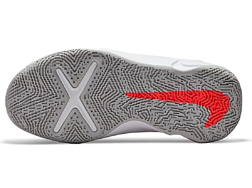 Nike Kid's Team Hustle D10 (GS) Basketball Shoe (5, Light Smoke Grey/Bright Crimson, Numeric_5)