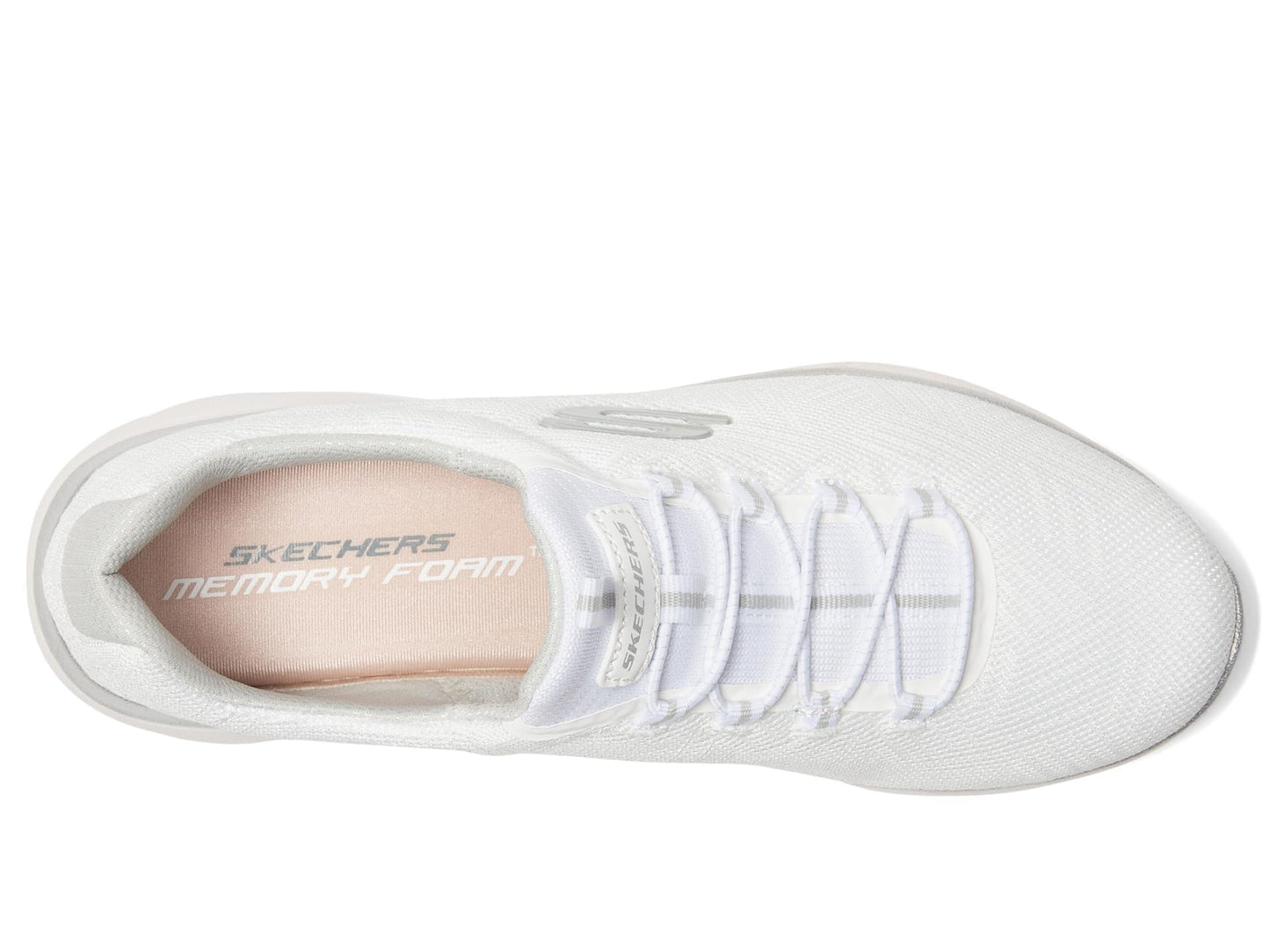 Skechers Women's Summits Sneaker, White/Silver=WSL, 10