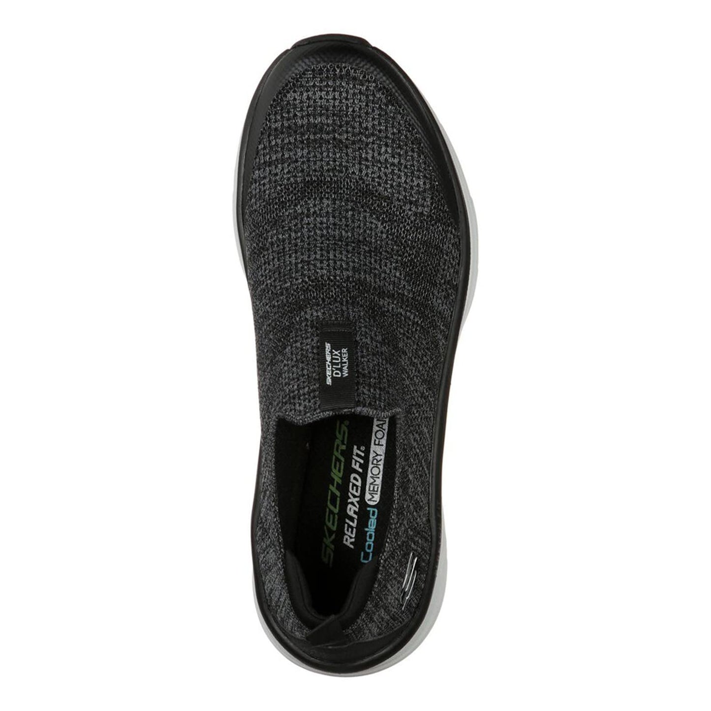 Skechers Men's Relaxed Fit D'Lux Walker - Quick Upgrade Sneaker, Black/White, 11 XW