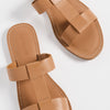 Madewell Women's Boardwalk Rhea T Strap Slides, Desert Camel, Tan, 9 Medium US