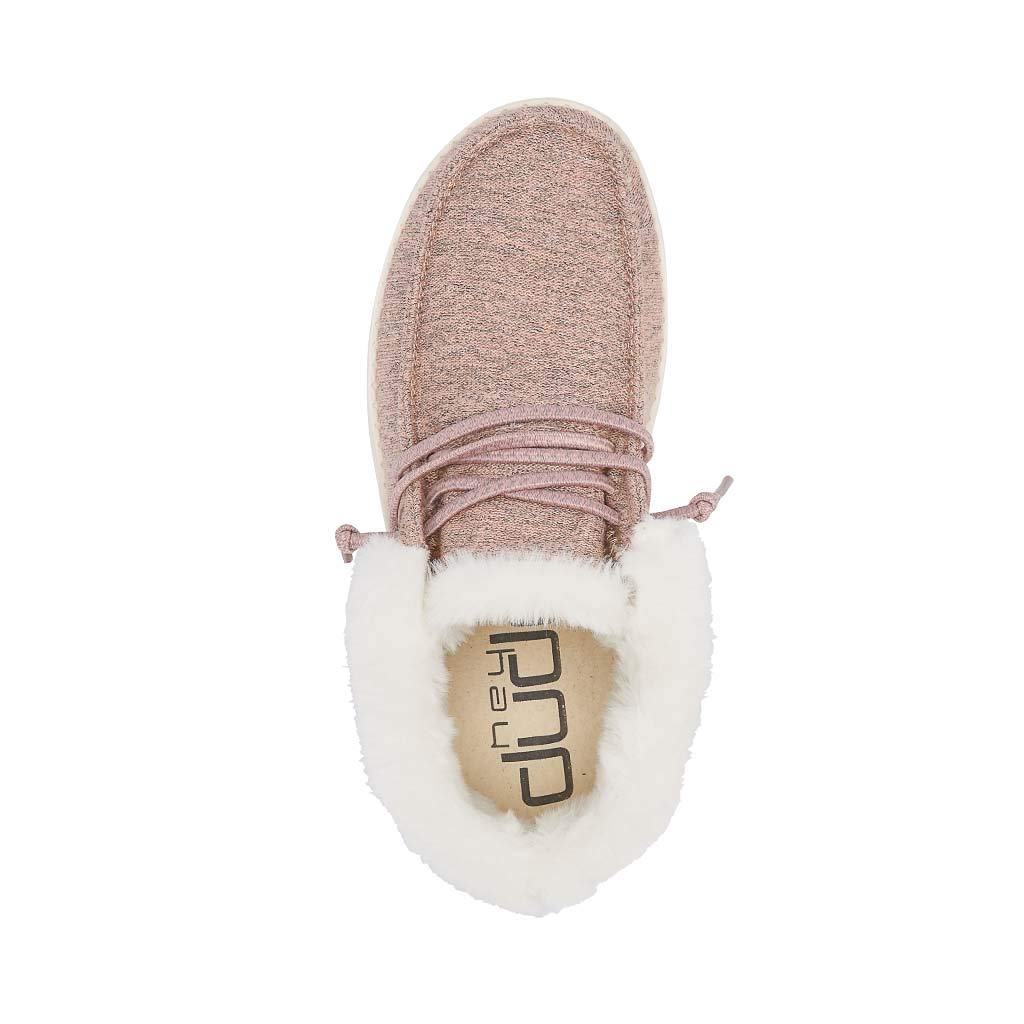 HEYDUDE Girl's Britt Youth Stretch Fleece Pink Size 6 | Girl's Shoes | Girl's Lace Up Boots | Comfortable & Light-Weight