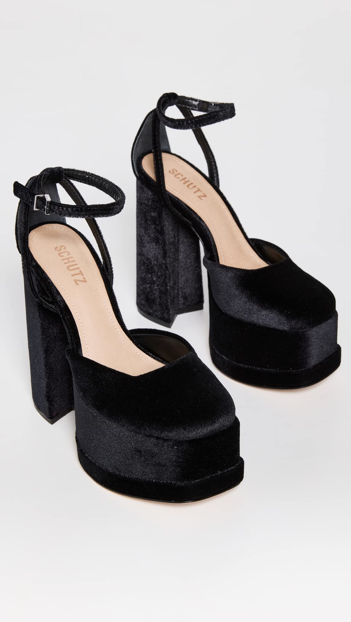 SCHUTZ Women's Luan Heels, Black, 8 Medium US