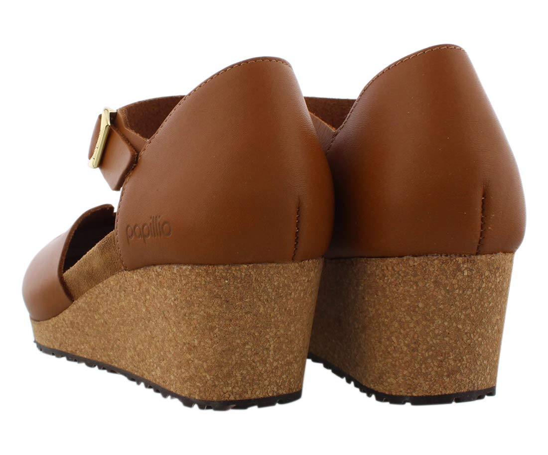 Birkenstock New Papillio Women's Mary Wedge Ginger Brown Leather 41 N