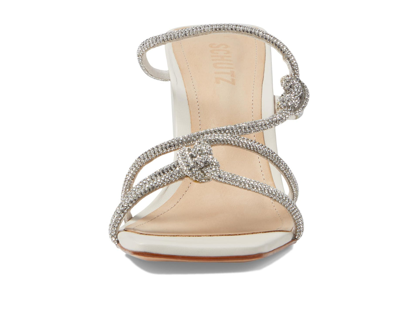 Schutz Women's Lauryn Wedge Sandal, Cristal/Pearl, 9