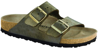 Birkenstock New Women's Arizona Slide Sandal Washed Metallic Stone Gold 37 N
