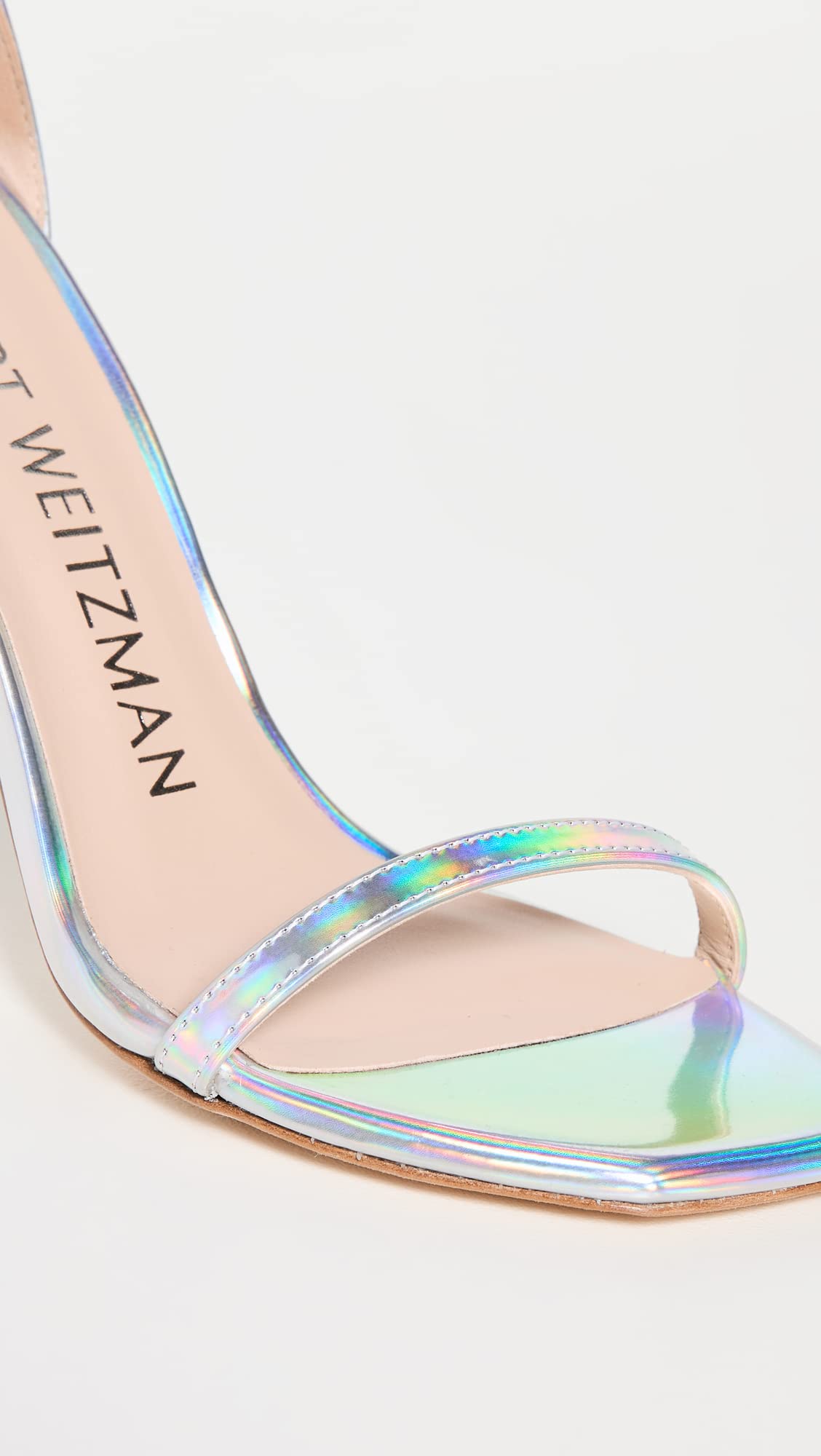 Stuart Weitzman Womens Nudistcurve 100 Sandal Silver 11 M