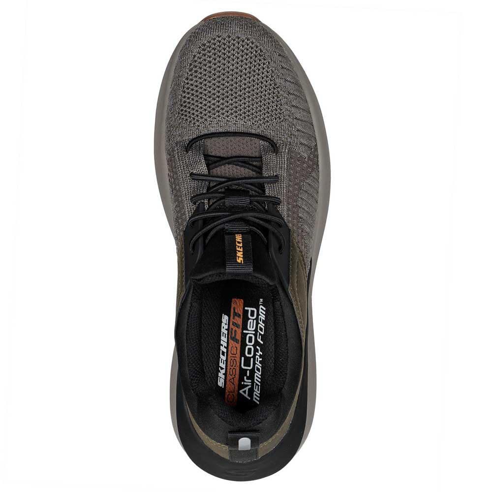 Skechers USA Men's Neville - Calhan Low Profile Bungee Slip On,Olive/Black,12 Medium