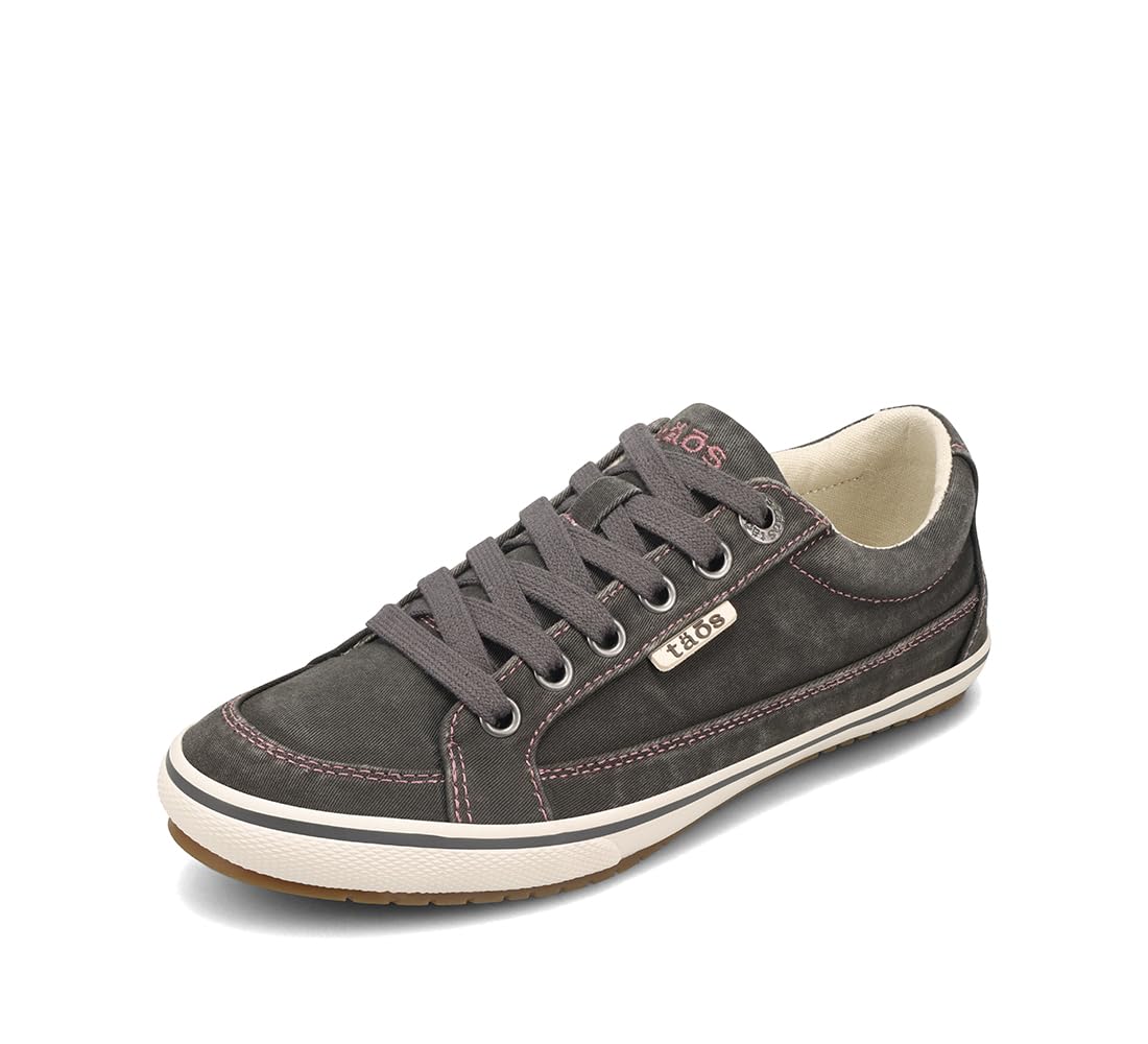 Taos Footwear Women's Moc Star Graphite Distressed Sneaker 7.5 (M) US