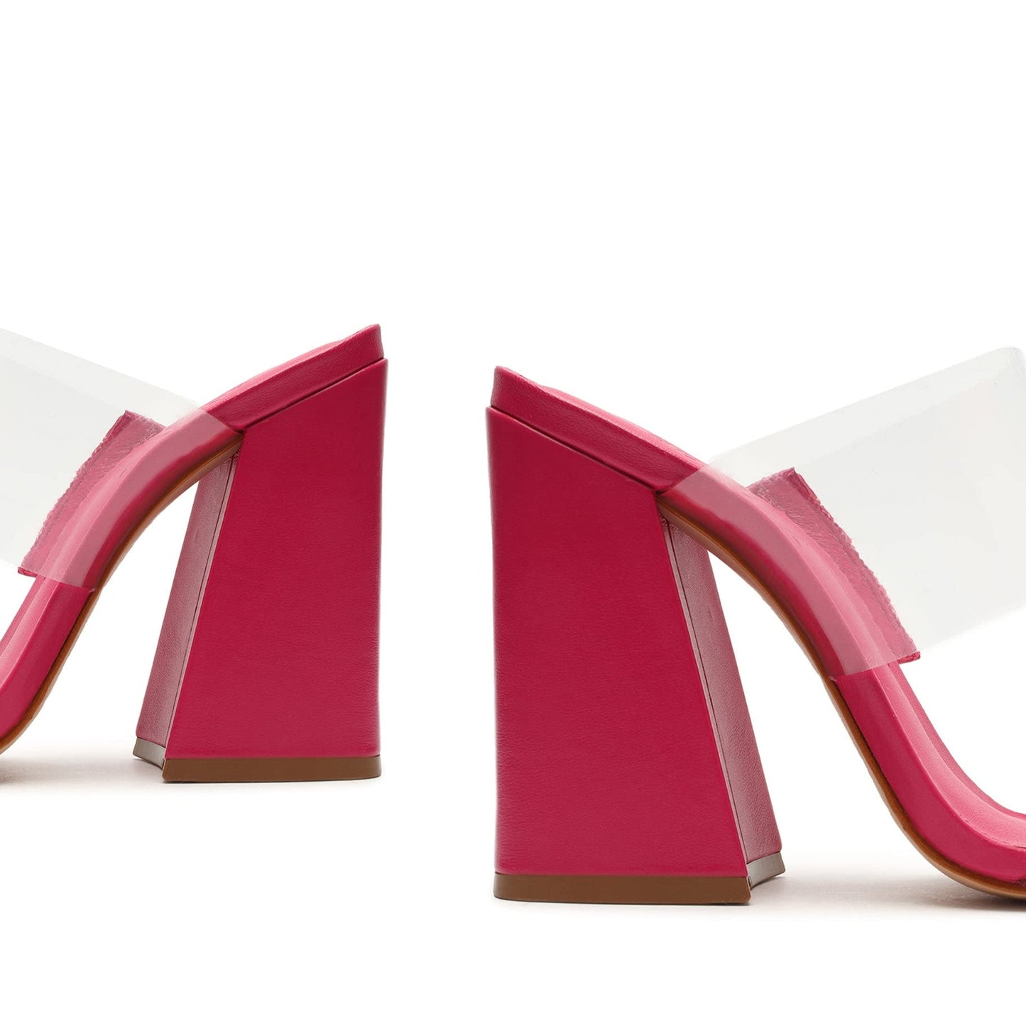 SCHUTZ Victorie High Block Transparente (Hot Pink) 7 M